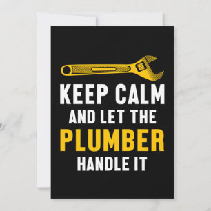 Houd Calm Plumber Handvat het Gebruiksklare Gift v Kaart