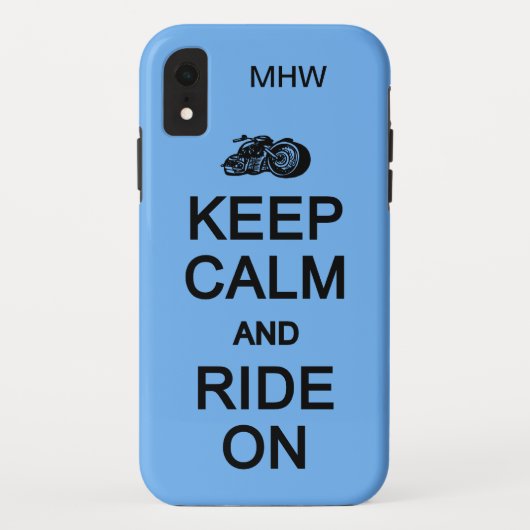 Houd Calm & Ride Op aangepaste monogram telefoonho Case-Mate iPhone Case (Achterkant)