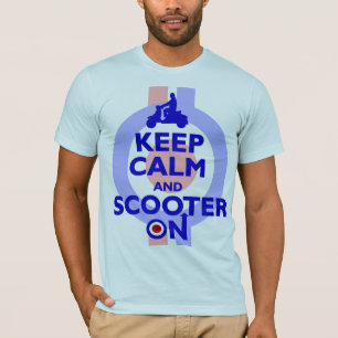 Houd Calm Scooter On (blauw) Mannen T-shirt