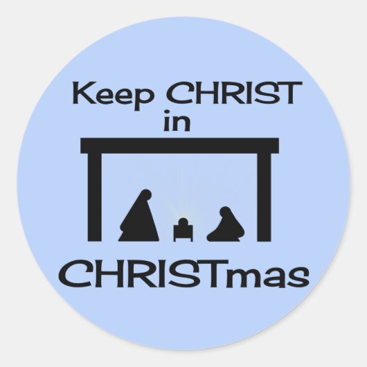 Houd CHRIST in Kerst stickers (2 maten) (Voorkant)