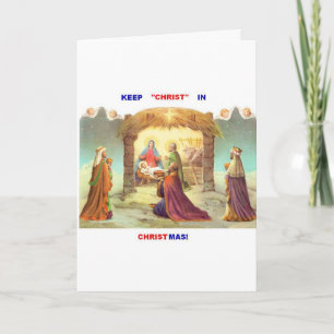 HOUD CHRISTUS IN DE KERSTKAART VAN KERSTMIS FEESTDAGEN KAART