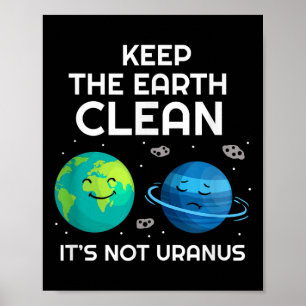 Houd de aarde schoon, niet haar uraniumomgeving poster
