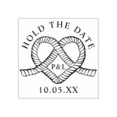 Houd de datum hart touw monogram nautische bruilof rubberstempel (Afrduk)