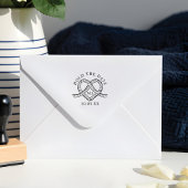 Houd de datum hart touw monogram nautische bruilof rubberstempel