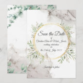 Houd de datum vrij uitnodiging voor een bruiloft (Voorkant / Achterkant)