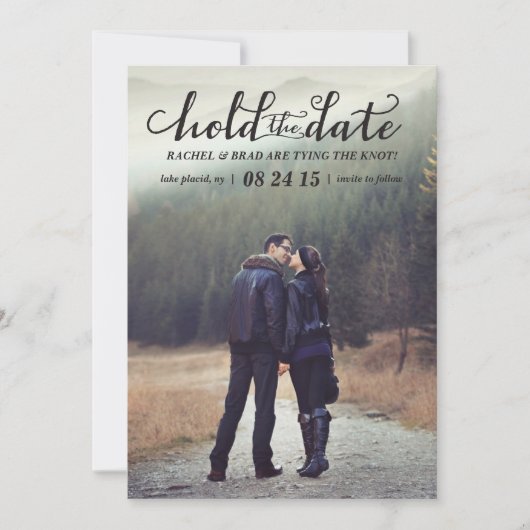 Houd de foto van de Datum sparen de datumkaart Save The Date (Voorkant)