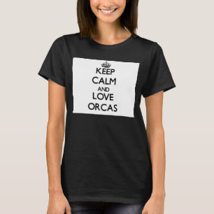 Houd de kalme en Orka's van de Liefde T-shirt