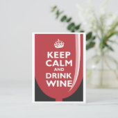 Houd de Kalme en Wijn van de Drink Briefkaart (Staand voorkant)