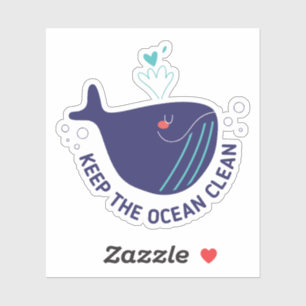 Houd de Ocean Clean Custom Shape Sticker