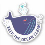 Houd de Ocean Clean Custom Shape Sticker (Voorkant)