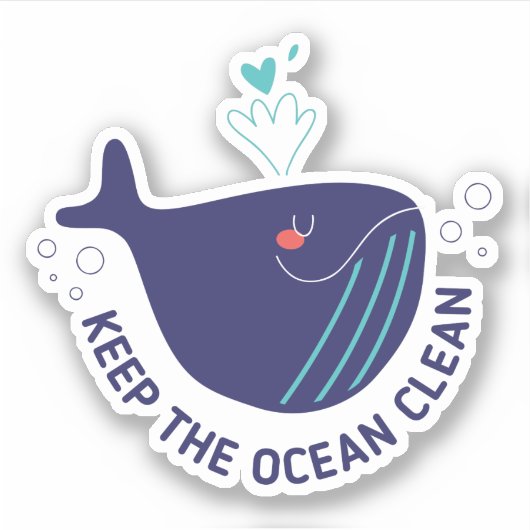 Houd de Ocean Clean Custom Shape Sticker (Voorkant)