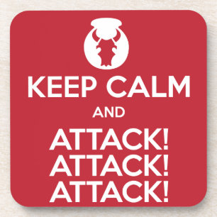 Houd de onderzetters Calm en Attack3x, reeks 6