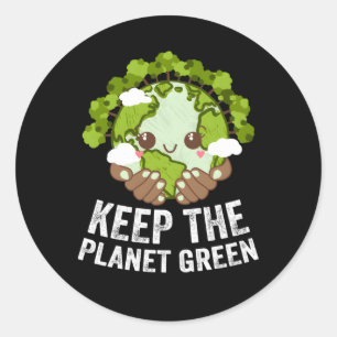 Houd de Planet Groene Ecologie Bomen Ecosysteem Ho Ronde Sticker