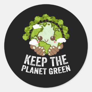 Houd de Planet Groene Ecologie Bomen Ecosysteem Ho Ronde Sticker