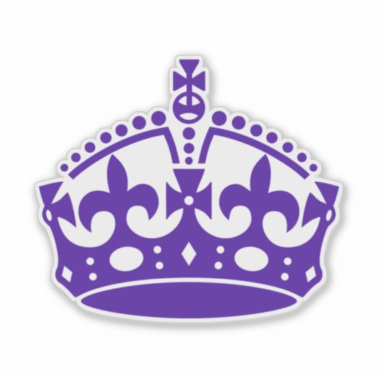 Houd de rustige kroon Paars Sticker (Voorkant)