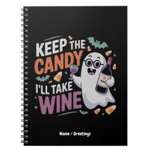 Houd de Snoep, Ik Neem de Wijn Grappig Halloween Notitieboek