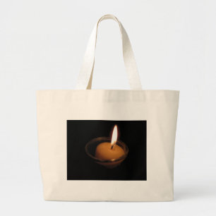 Houd de vlambranderkaars grote tote bag