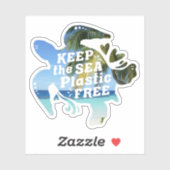 Houd de Zee plastic vrije schildpad Sticker (Vel)