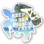 Houd de Zee plastic vrije schildpad Sticker (Voorkant)