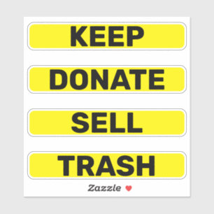 Houd Donate Sell Trash Simple Konmari Sticker