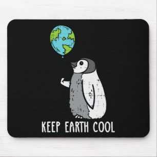 Houd Earth Cool Pinguïn Loon Earth Day Dierenliefd Muismat