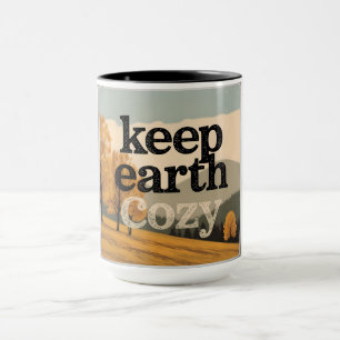 Houd Earth Cozy  Herfst Eco Duurzame kunst Mok