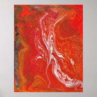 Houd een Drivin 1 levendig rood Poster print