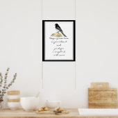 Houd een groene boom in uw Heart Magpie Bird Poster (Keuken)