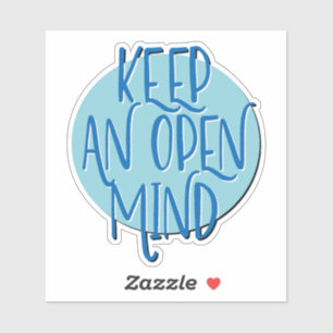 Houd een open geest 12 stappen slogan sticker