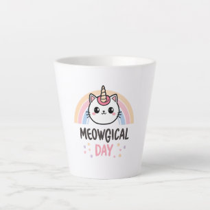 Houd een "Poesmagische Dag" Katteneenhoorn Latte Mok