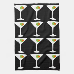 Houd 'Em Coming Martini Kitchen Towel (zwart) Theedoek