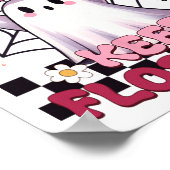 Houd Flossen Ghost Groovy Dental Hygiene Halloween Poster (Hoek)