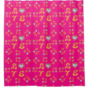HOUD gouden weefsel letterletters Licht om roze Douchegordijn