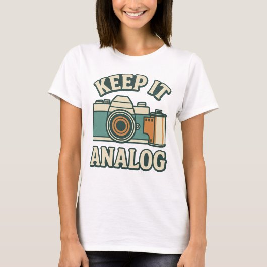 Houd het analoog t-shirt (Voorkant)