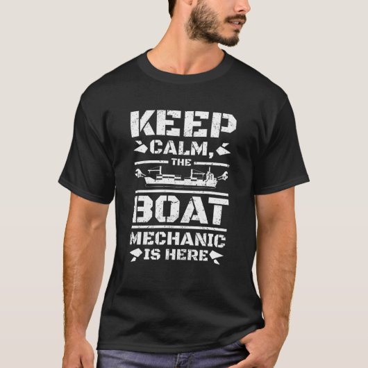 Houd het bootmechanisme hier kalm t-shirt (Voorkant)