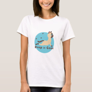 Houd het cool Kawaii grappige kattenpraktijk yoga  T-shirt