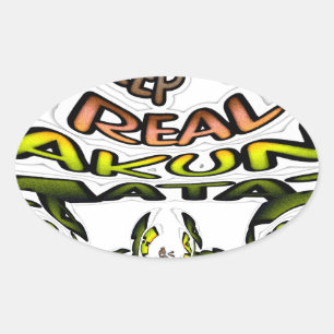 Houd het echt: Kaleidoscope Art Print / Graphic Ovale Sticker
