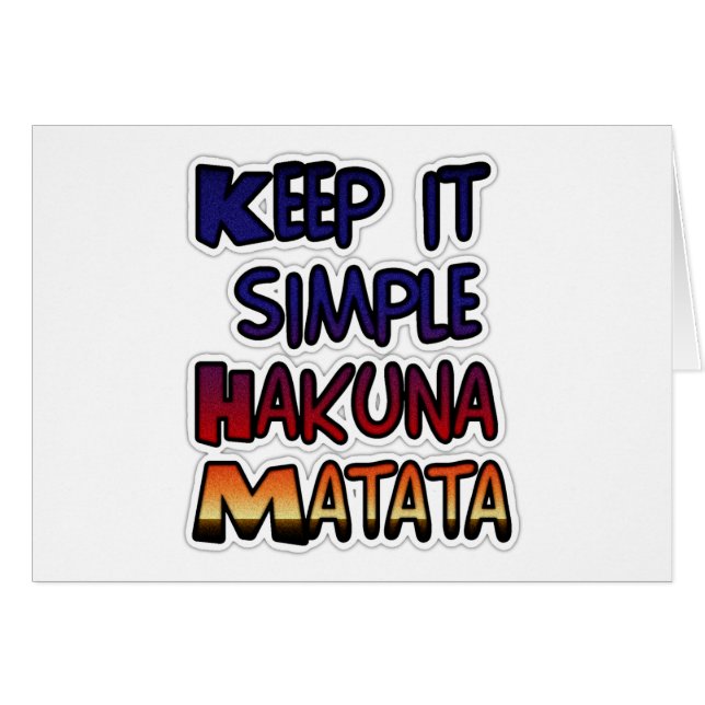 Houd het eenvoudig Hakuna Matata Art Print. (Voorkant Horizontaal)