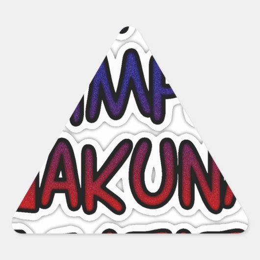 Houd het eenvoudig Hakuna Matata Art Print Driehoek Sticker (Voorkant)