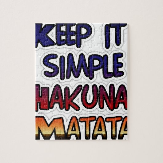 Houd het eenvoudig Hakuna Matata Art Print Legpuzzel (Verticaal)