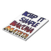 Houd het eenvoudig Hakuna Matata Art Print Notitieblok (Gedraaid)