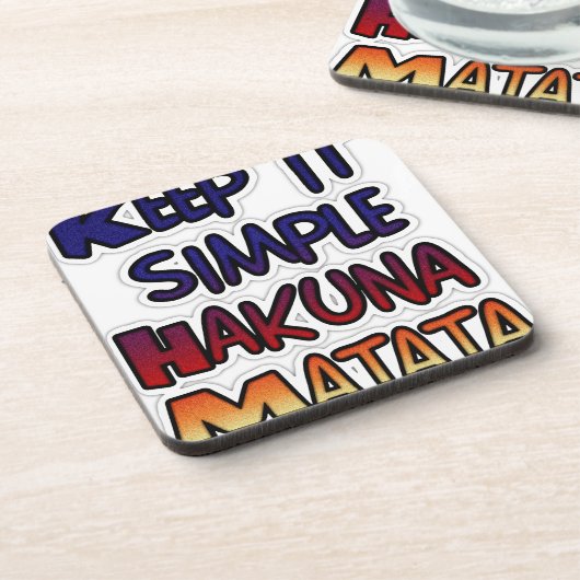 Houd het eenvoudig Hakuna Matata Art Print Onderzetter (Linkerzijde)