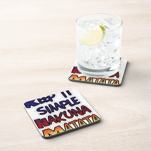 Houd het eenvoudig Hakuna Matata Art Print Onderzetter (Rechterzijde)