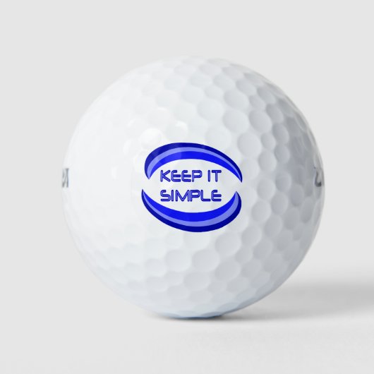 Houd het eenvoudig Quote Recovery-slogan in blauw Golfballen (Voorkant)