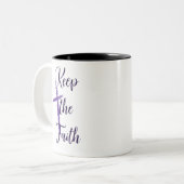 Houd het geloof tweekleurige koffiemok (Voorkant links)