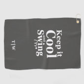 Houd het koel en Swing Golf Theme Golfhanddoek (Horizontaal)