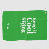 Houd het koel en Swing Golf Theme Golfhanddoek (Horizontaal)