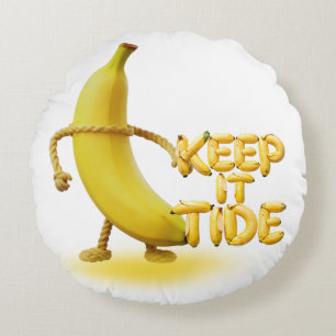 Houd het netjes – Grappige Bananen Typografie Mini Rond Kussen