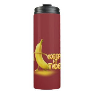 Houd het netjes – Grappige Bananen Typografie Mini Thermosbeker