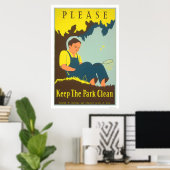 Houd het Park Schone 1938 WPA Poster (Thuiskantoor)
